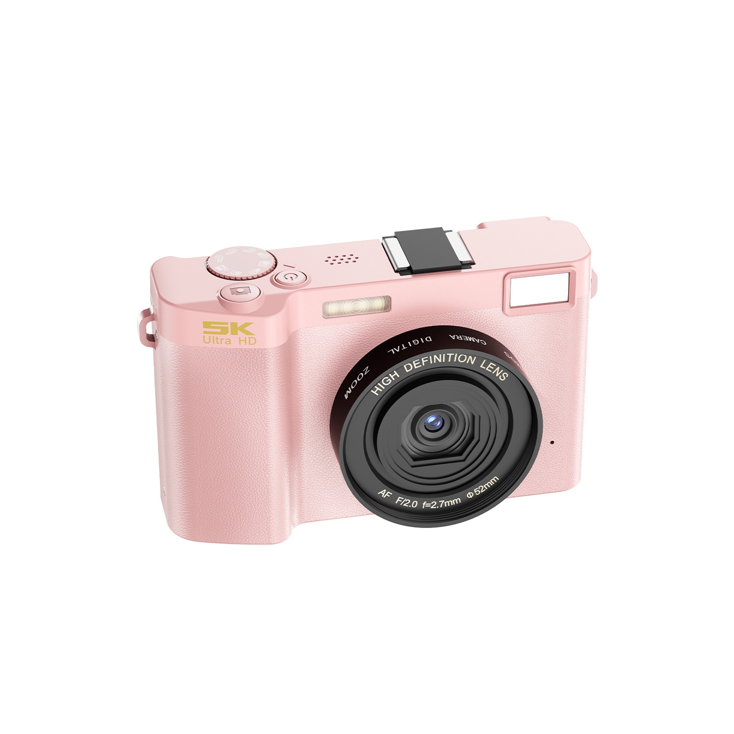 64MP HD Digital Camera Student Shooting Camera with WIFI Wide Angle 64MP Video Camera 3 Inch Screen and Vlog Recorder - Pink