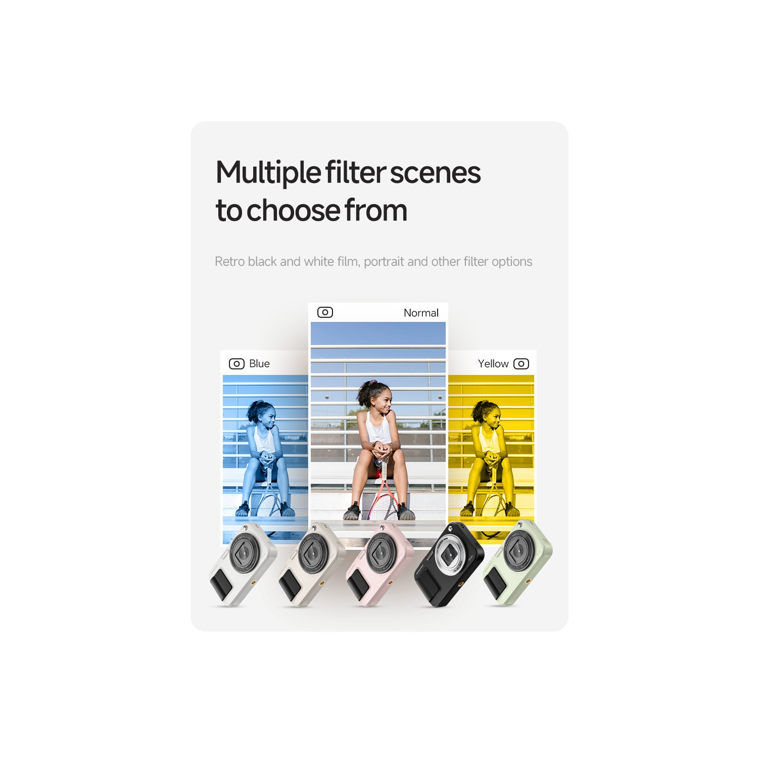 CCD digital camera HD portable ordinary digital camera home selfie card machine 8 million pixels suitable for travel, vlog - black