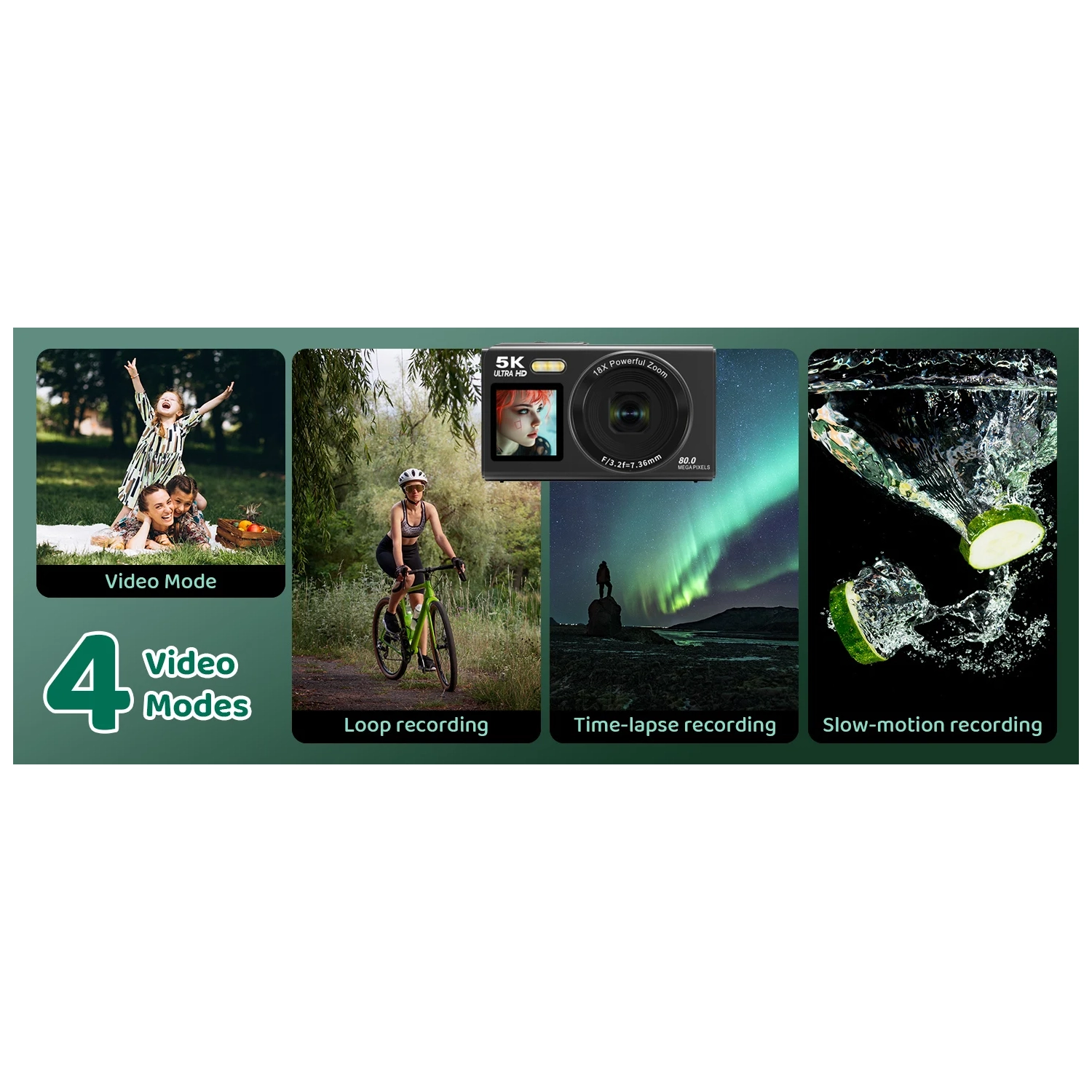 5K Student Camera 8000 Megapixel HD Dual Screen Selfie CCD Small Digital Camera WiFi Small Autofocus for Vlog Live Broadcast - Pink 32G Memory Card