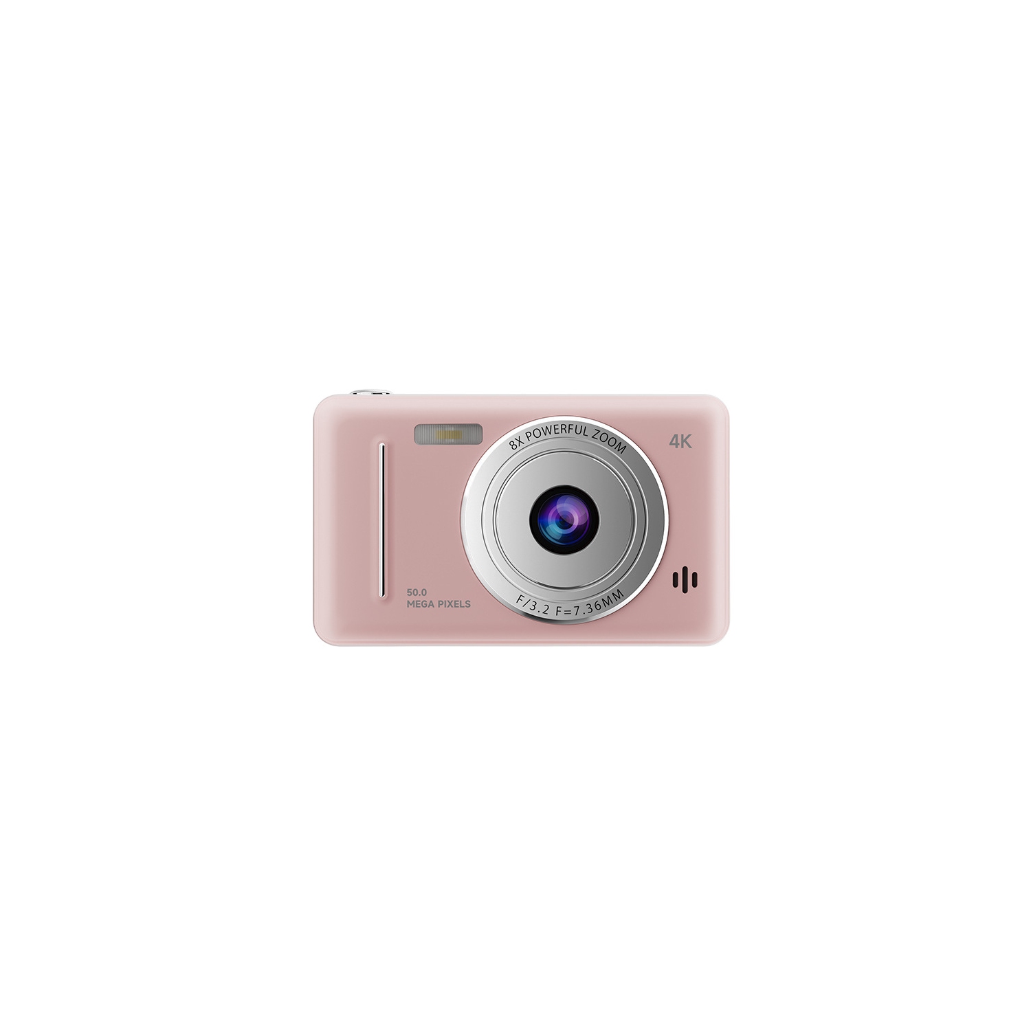 Student digital camera retro CCD portable camera, 8 million pixels, 8x zoom, 1080P anti-shake face recognition - pink 32G memory card