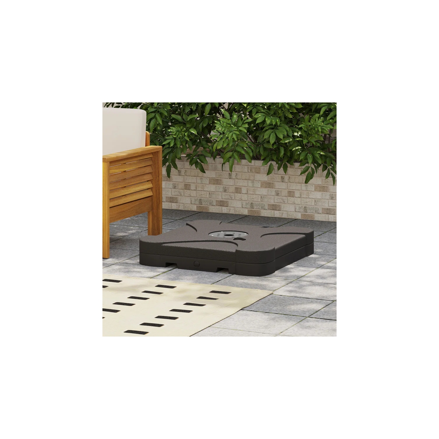 Homy Casa 23.26 lb. Resin Free Standing Umbrella Base for Outdoor Garden Patio, Black