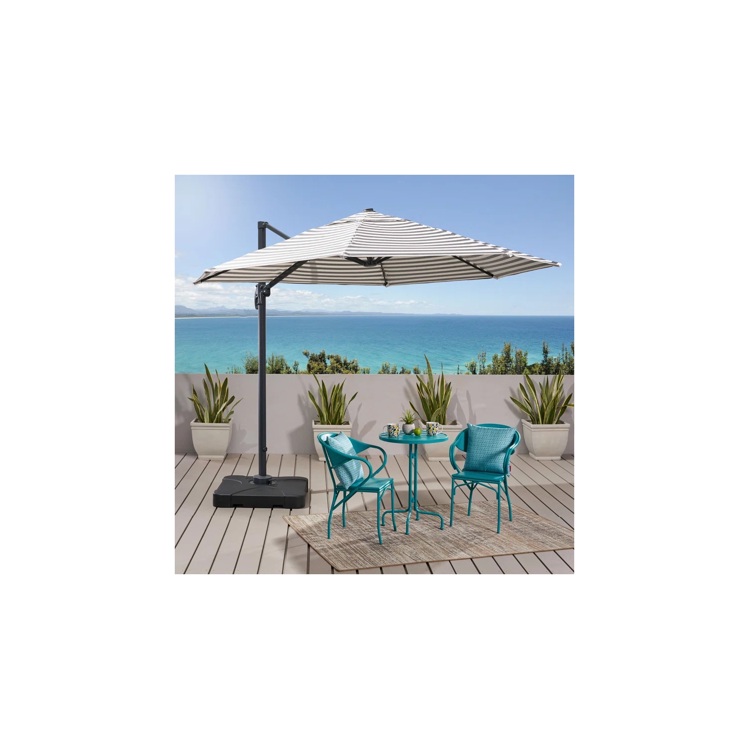 Homy Casa 23.26 lb. Resin Free Standing Umbrella Base for Outdoor Garden Patio, Black