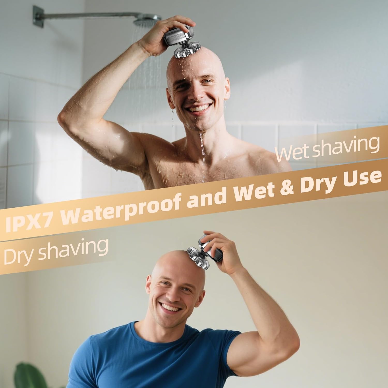 9 Head Shavers for Men,5 in 1 Detachable Head Shaver with LED Display,IPX7 Waterproof Wet Dry Use Rechargeable Electric Shavers for Men Grooming Kit