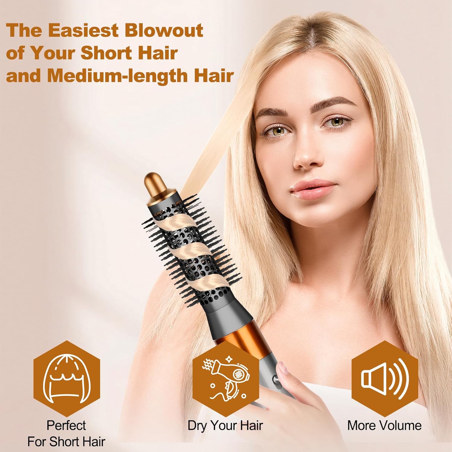 Small Round Volumizing Brush Attachment Suitable for Dyson HS01 HS05 HS08,20MM Tiny Round Volume Brush Replacement