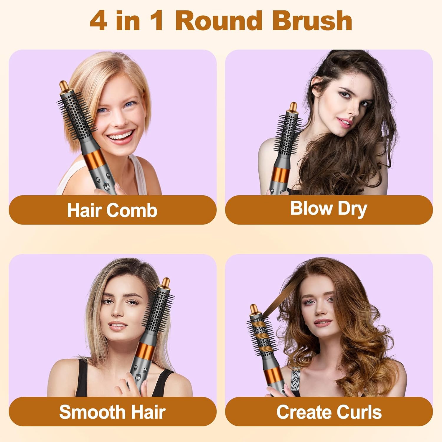 Small Round Volumizing Brush Attachment Suitable for Dyson HS01 HS05 HS08,20MM Tiny Round Volume Brush Replacement