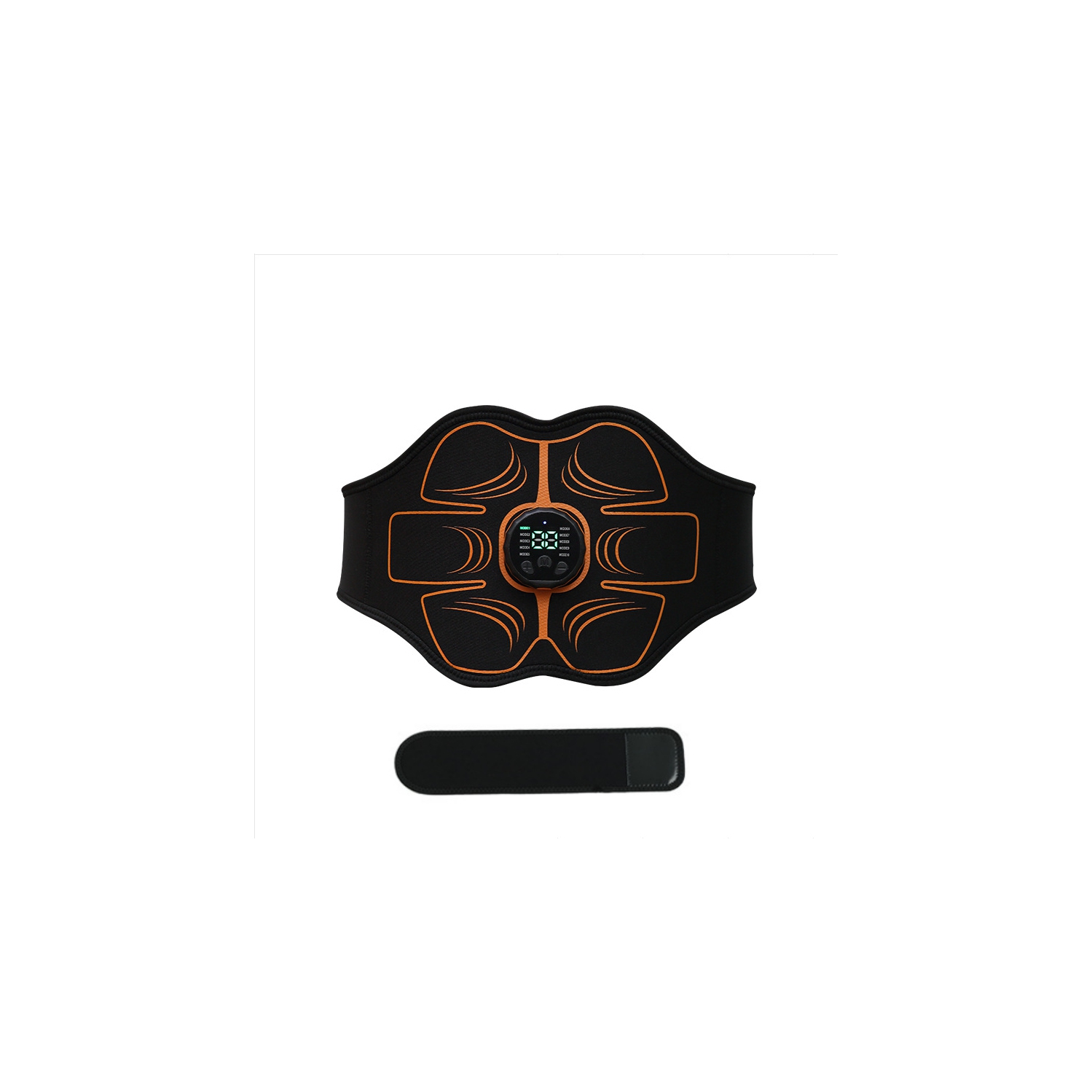 EMS Abdominal Muscle Stimulator Belt - 10 Modes, 30 Intensity Levels, Rechargeable, for Fat Burning, Toning & Recovery - Works on Waist, Abs, Chest &