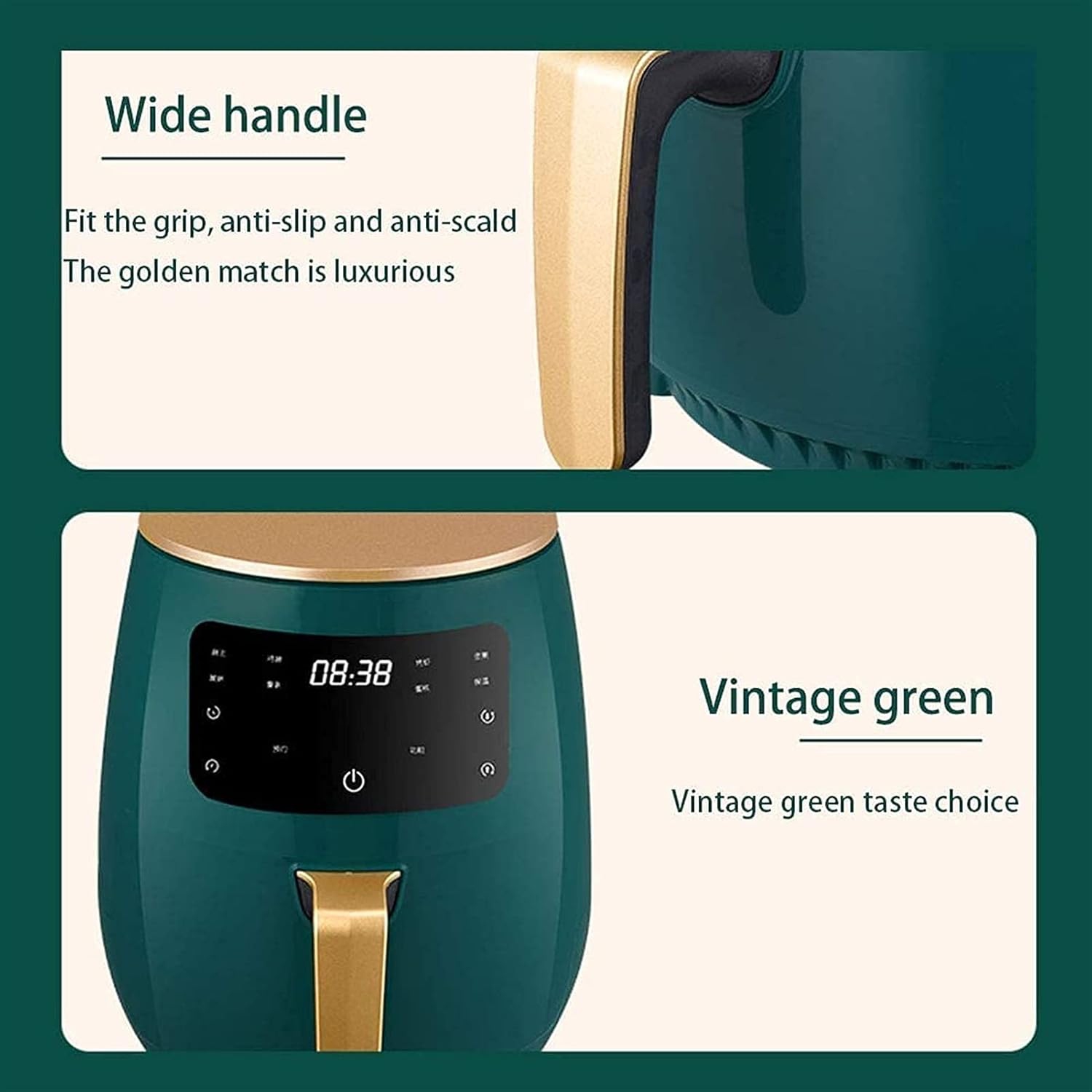 Smart touch screen air fryer 4.5L large capacity household oil-free electric oven all-in-one machine touch control circulation heating one machine