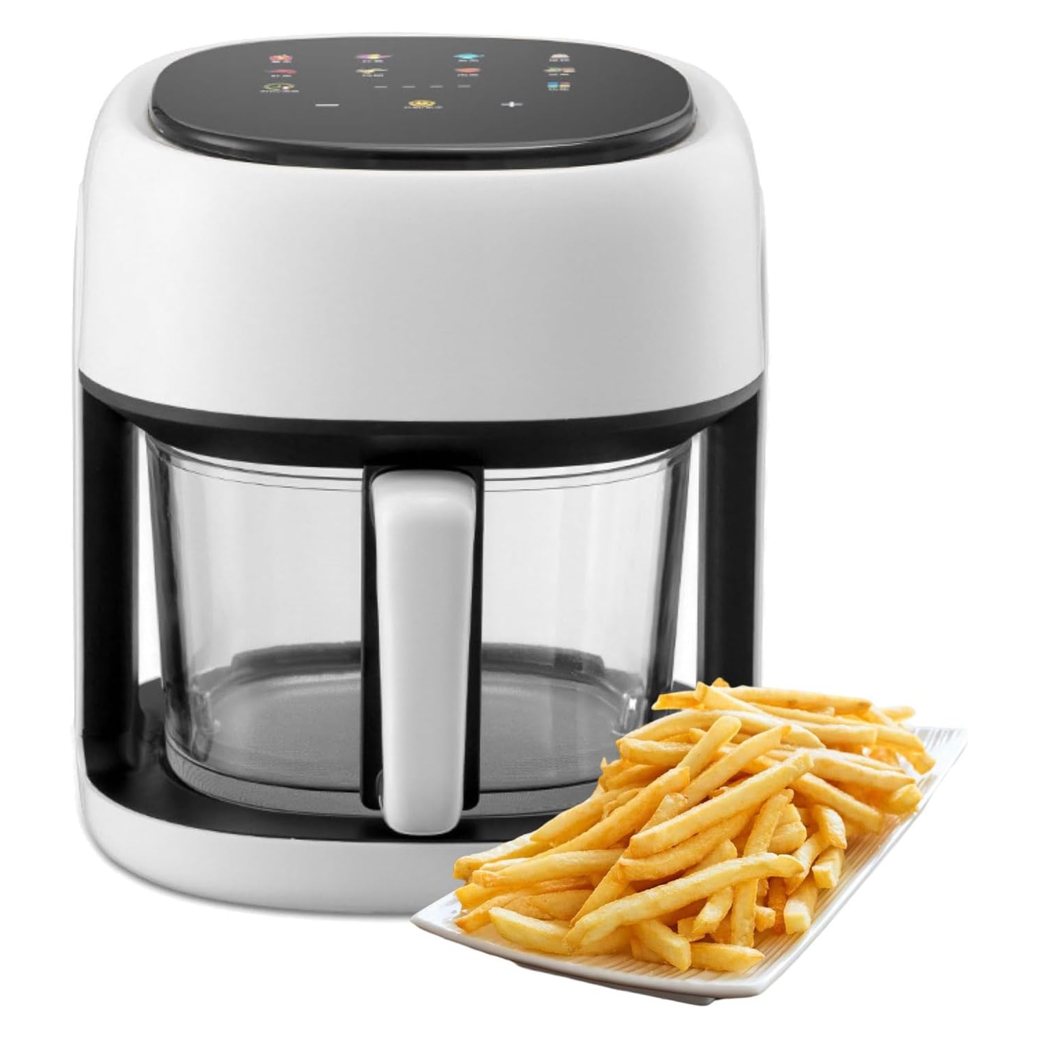 Friteuse à air chaud haute puissance 4,5&nbsp;L Home use friteuse électrique multifonctionnelle sans huile pour friture saine - Blanc 1350&nbsp;W