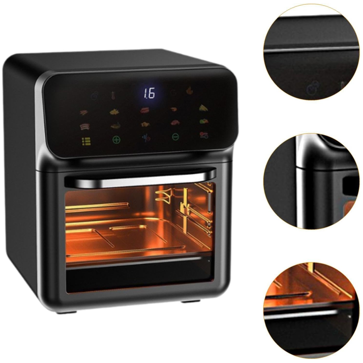 9L large capacity visual air fryer | 1350W fast heating + smart menu 3 grilling modes