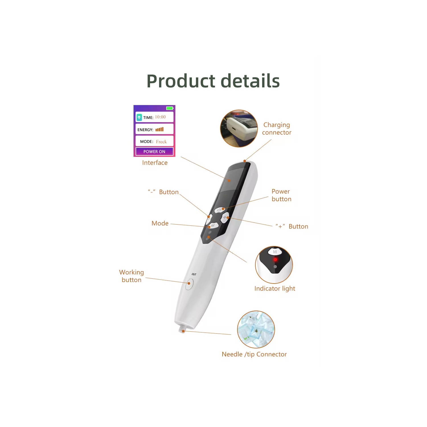 Multifunctional plasma spot removal pen - ozone wrinkle removal, mole removal, dark spot removal, home portable electric skin care beauty instrument,