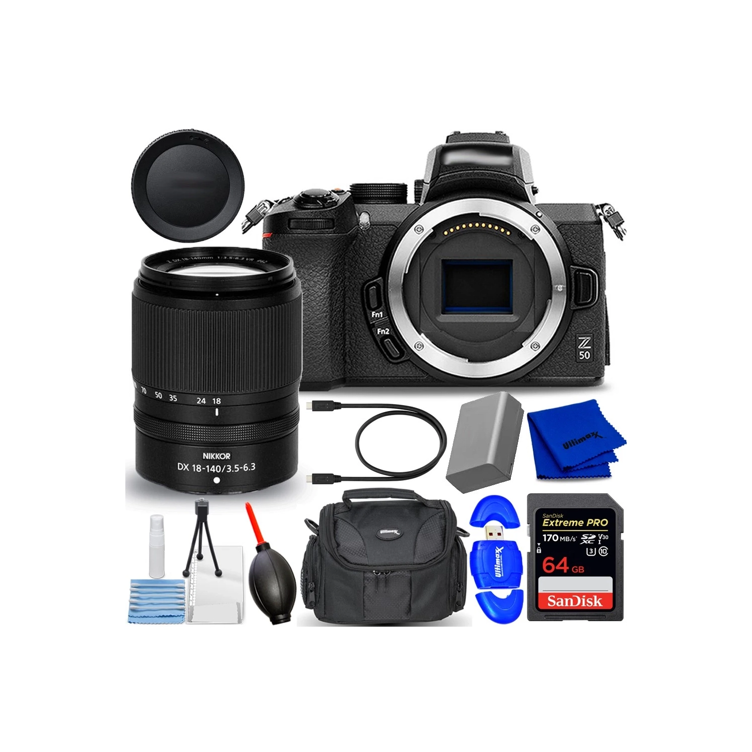Nikon Z50 II Mirrorless Camera with 18-140mm Lens - 7PC Accessory Bundle