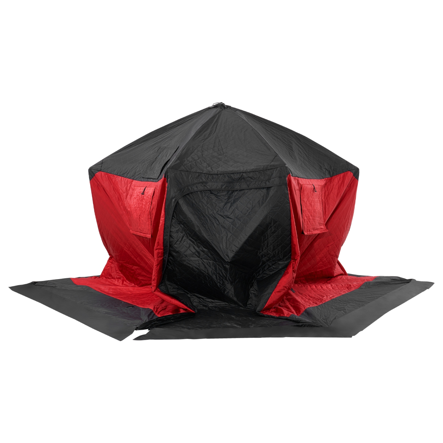 Abri portatif VEVOR de 130 x 130&nbsp;po pour la pêche sur glace, tente isolée pour 4-6&nbsp;personnes, surface de pêche de 50 pieds carrés, givre