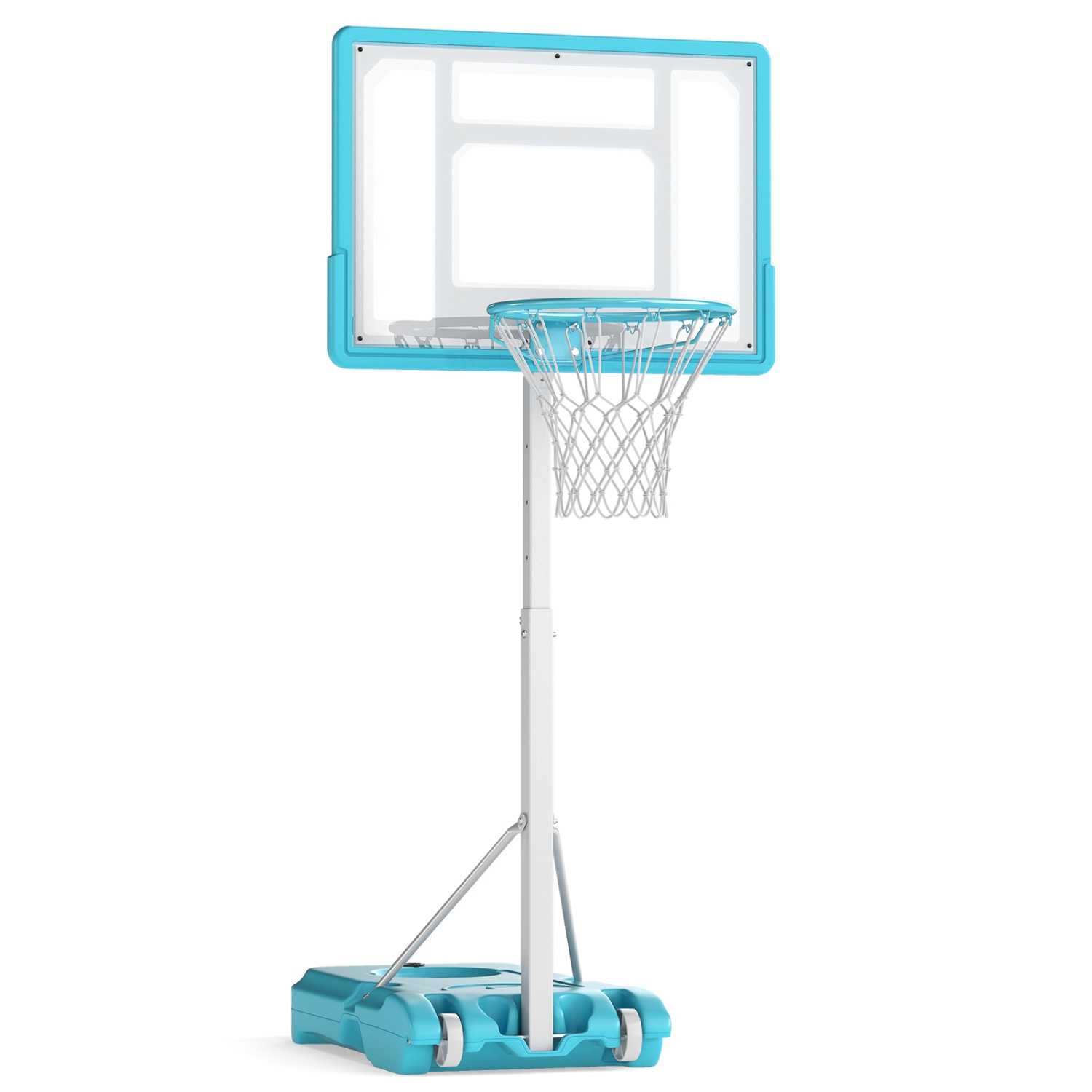 Gymax Pool Basketball Hoop w/32'' Shatterproof Backboard 3.1-4.1 FT Adjustable Height