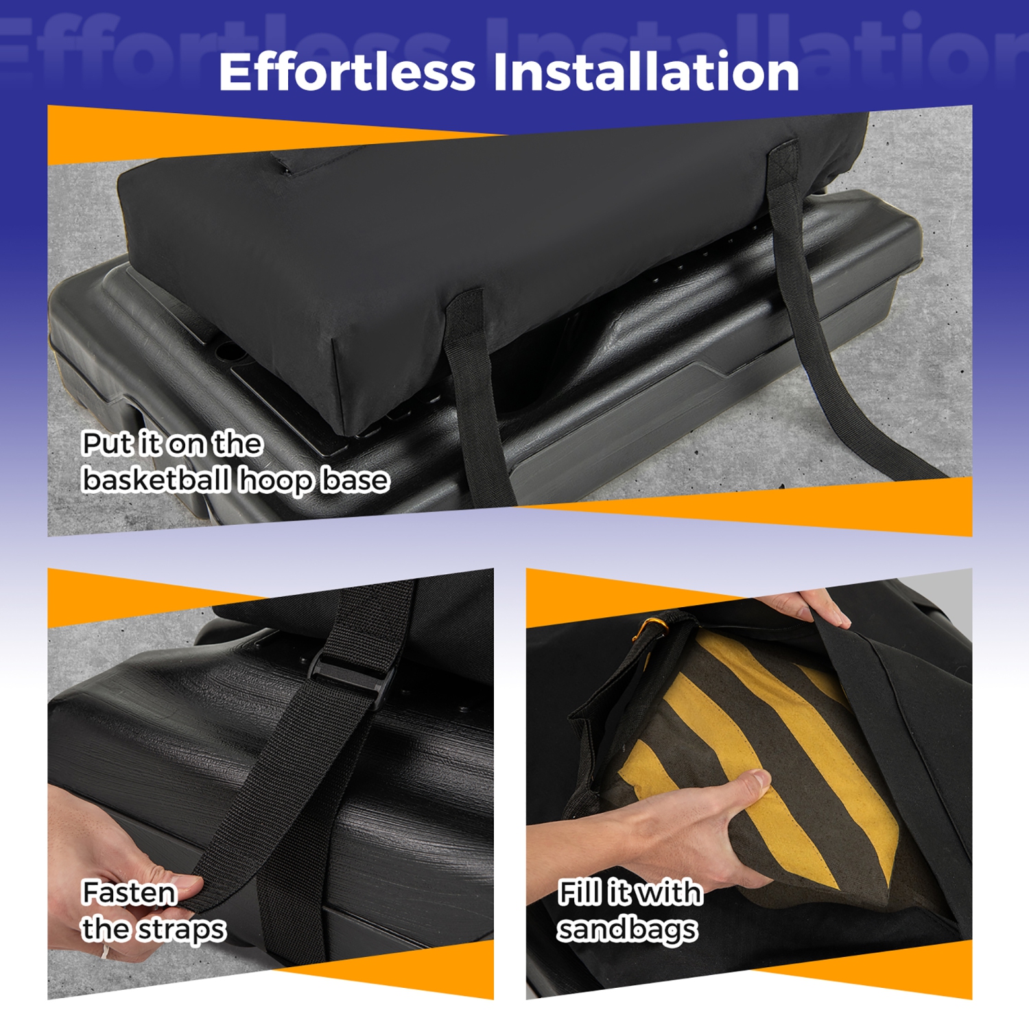 Gymax Height Adjustable Portable Basketball Hoop System Shatterproof Sandbag 2 Nets