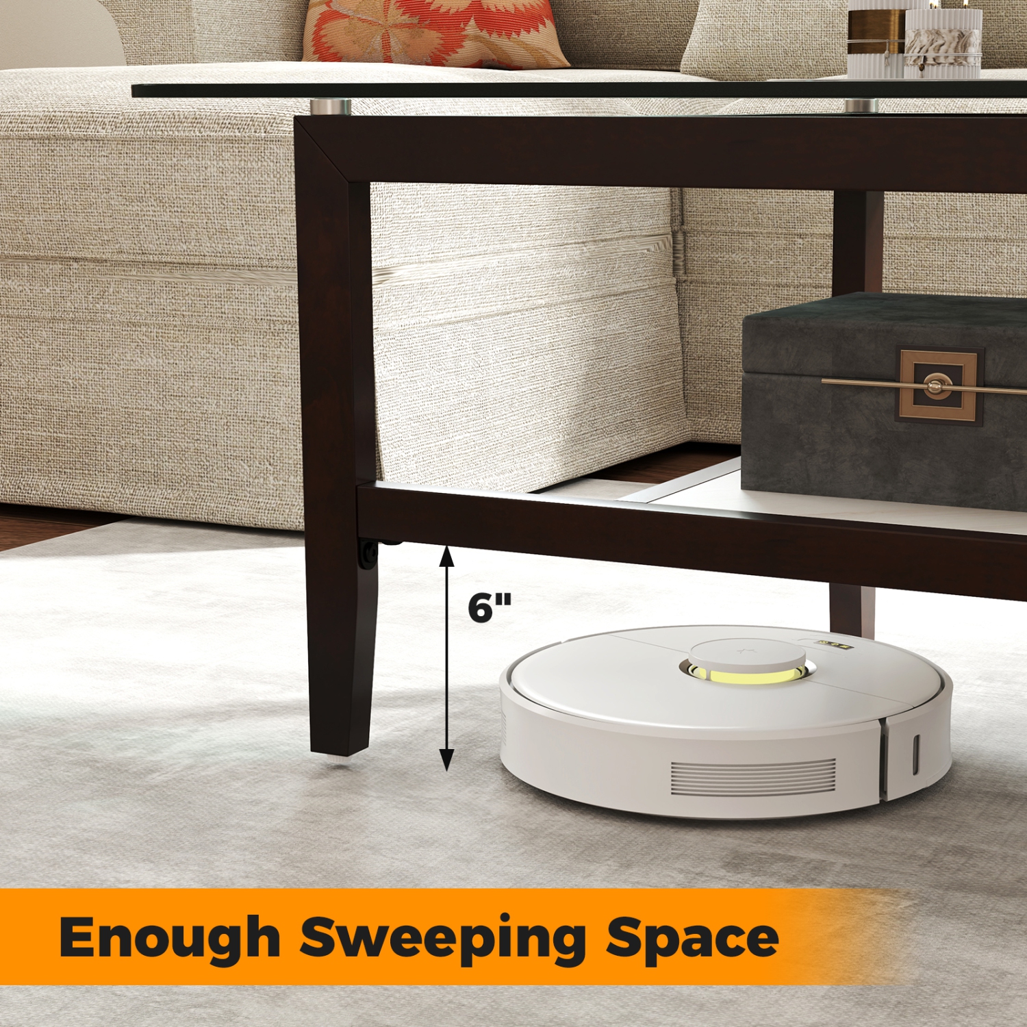 Gymax 2-Tier Glass Coffee Table w/ Storage Shelf Solid Rubber Wood Legs for Office