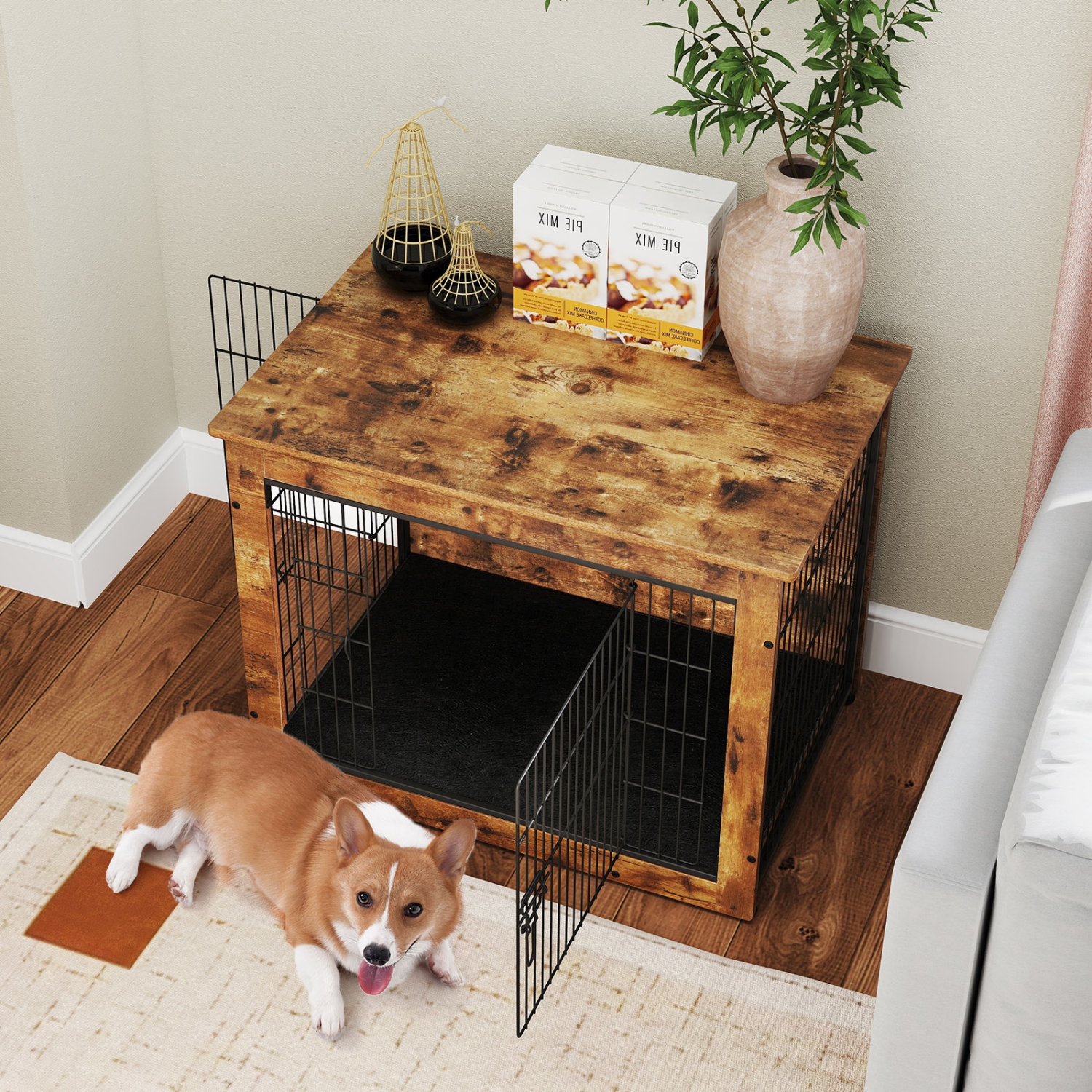 Gymax Dog Crate Furniture for Small/Medium Dogs 33'' Indoor Pet House Side End Table