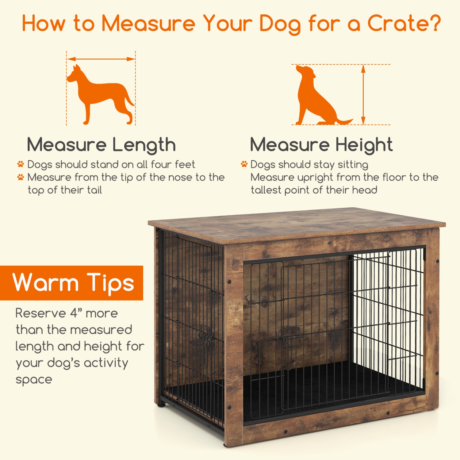 Gymax Dog Crate Furniture for Small/Medium Dogs 33'' Indoor Pet House Side End Table