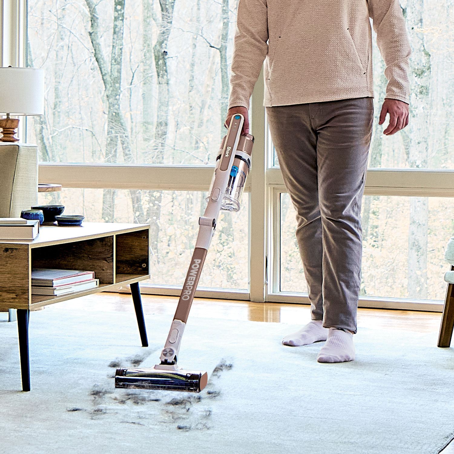 Aspirateur-balai sans fil PowerPro Flex Reveal de Shark - Blanc/Moka