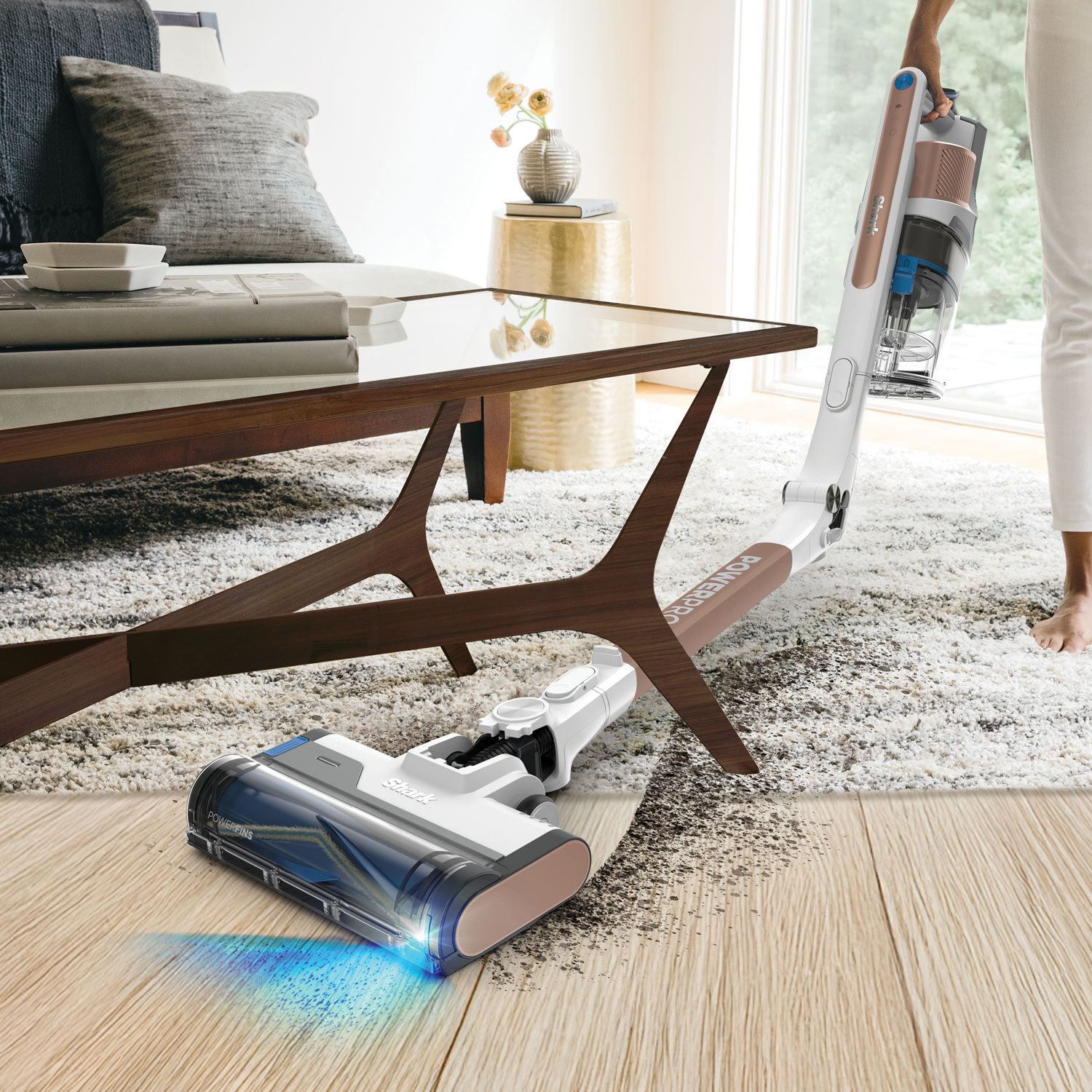 Aspirateur-balai sans fil PowerPro Flex Reveal de Shark - Blanc/Moka