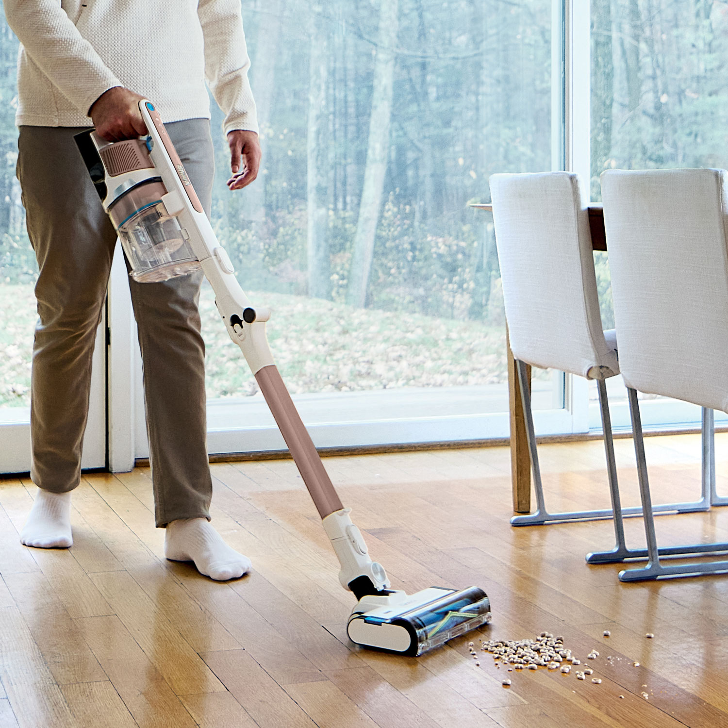 Aspirateur-balai sans fil PowerPro Flex Reveal de Shark - Blanc/Moka