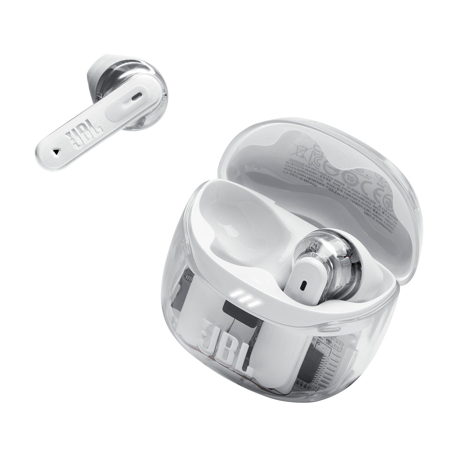 Écouteurs boutons 100 % sans fil à suppression du bruit Tune Flex 2 édition Ghost de JBL - Blanc fantôme