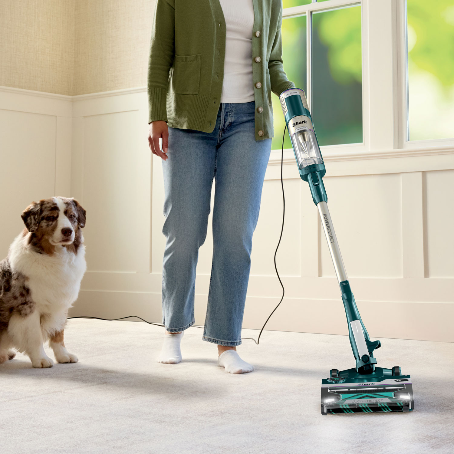 SHARK PowerDetect Corded Stick Vacuum - Black/Teal