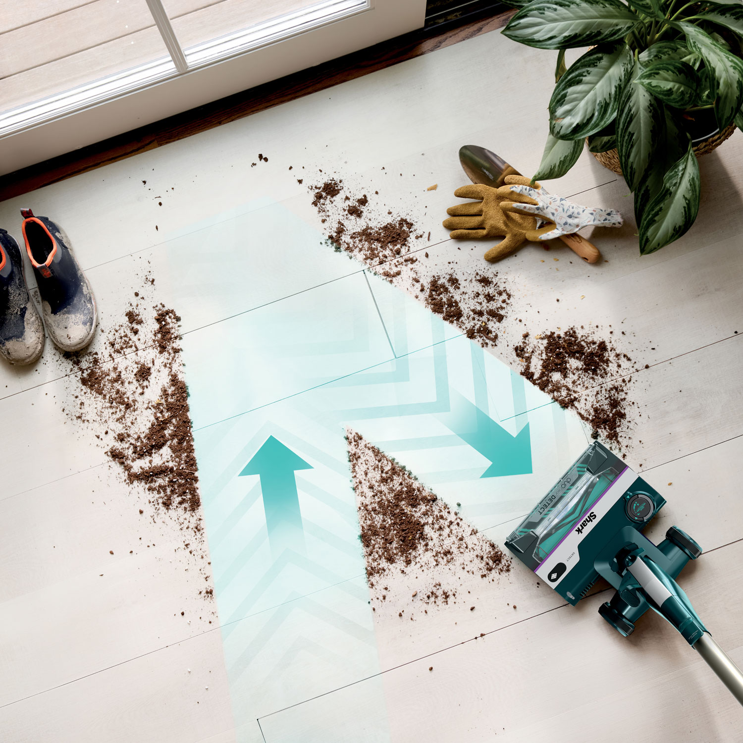 SHARK PowerDetect Corded Stick Vacuum - Black/Teal