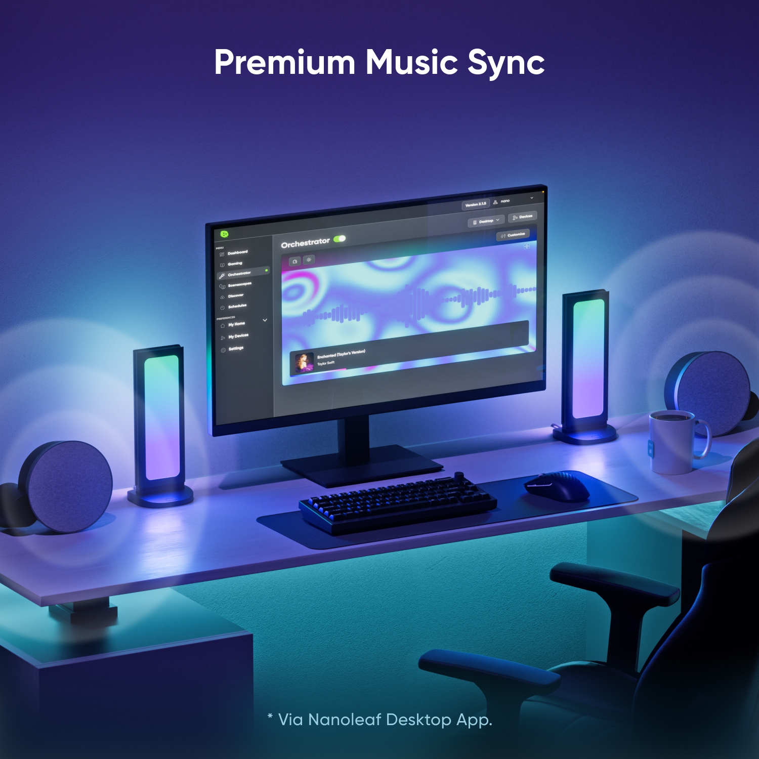 Station d'accueil de bureau à panneau perforé de Nanoleaf