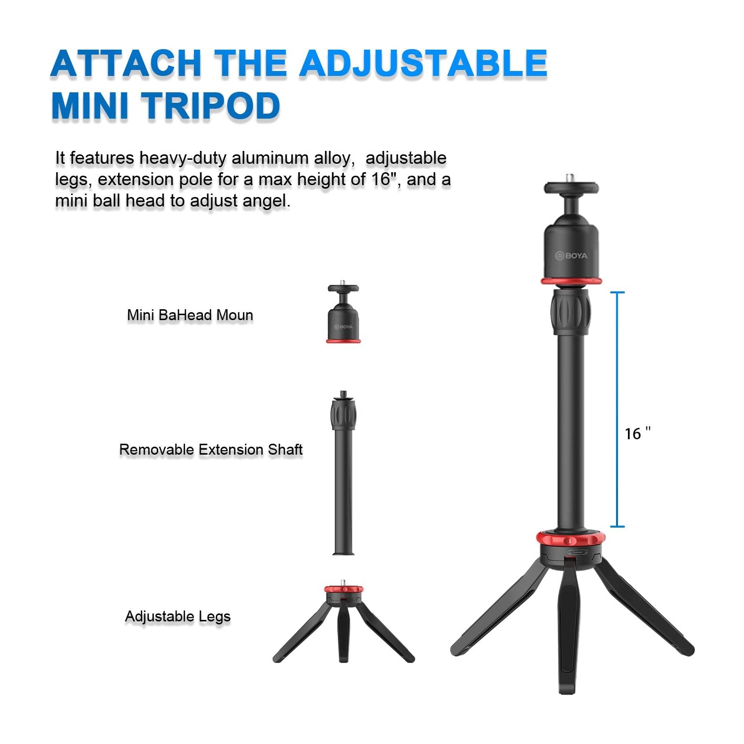 BOYA BY-VG330 Smartphone Video Rig with Mini Tripod, Phone Grip, and Video Microphone Compatible with iPhone 13, 12, 11, 11 Pro, XS, XR, X, 8, 7, and