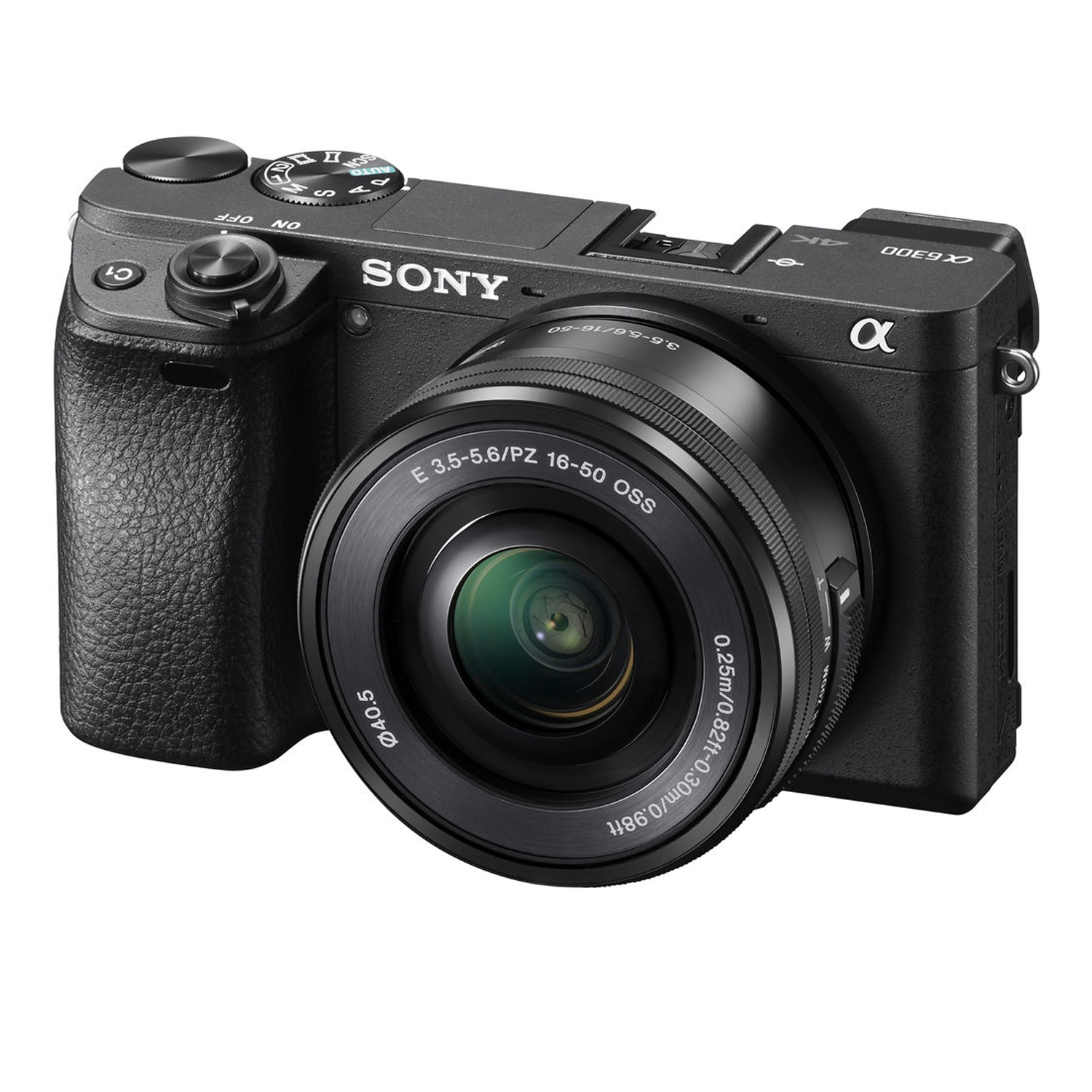 Open Box - Sony Alpha a6300 Mirrorless Camera with 16-50mm Lens Black ILCE6300L/B with Soft Bag, Additional Battery, 64GB Memory Card