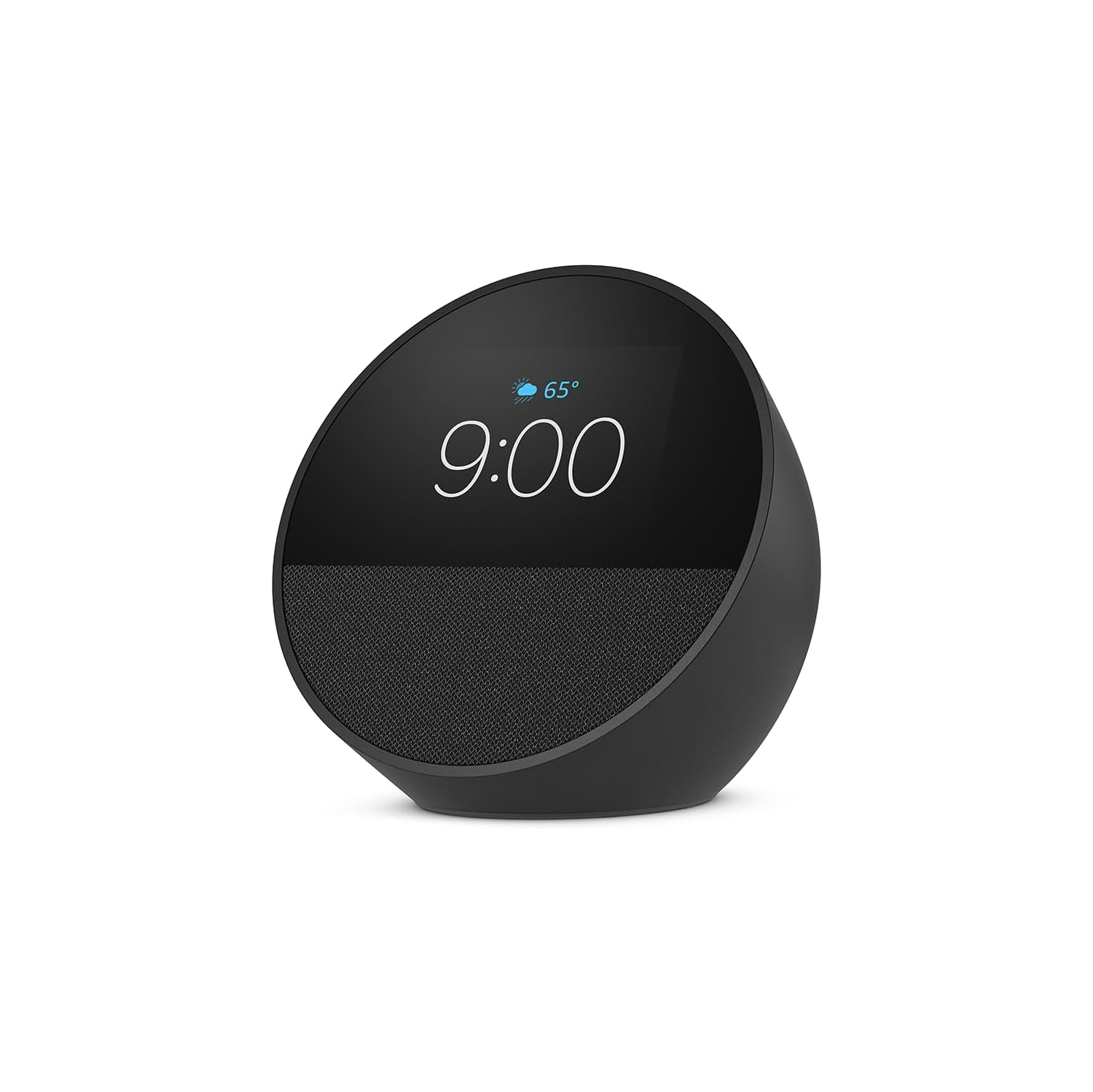 Réveille-matin intelligent Echo Spot avec son éclatant et Alexa - Noir + trousse de nettoyage d'écran