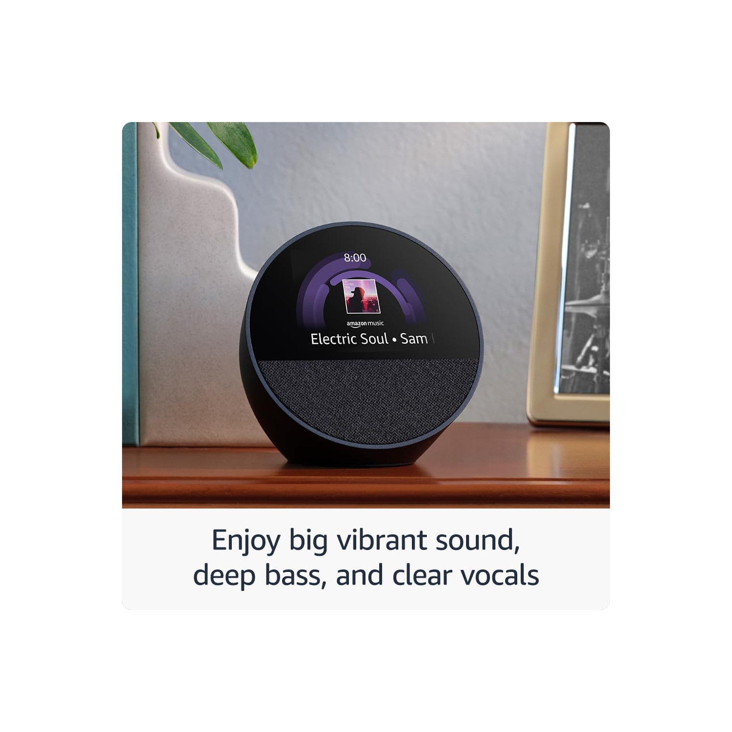 Réveille-matin intelligent Echo Spot avec son éclatant et Alexa - Noir + trousse de nettoyage d'écran