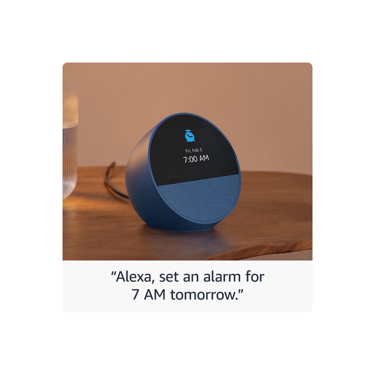 Réveille-matin intelligent Echo Spot avec son éclatant et Alexa - Noir + trousse de nettoyage d'écran