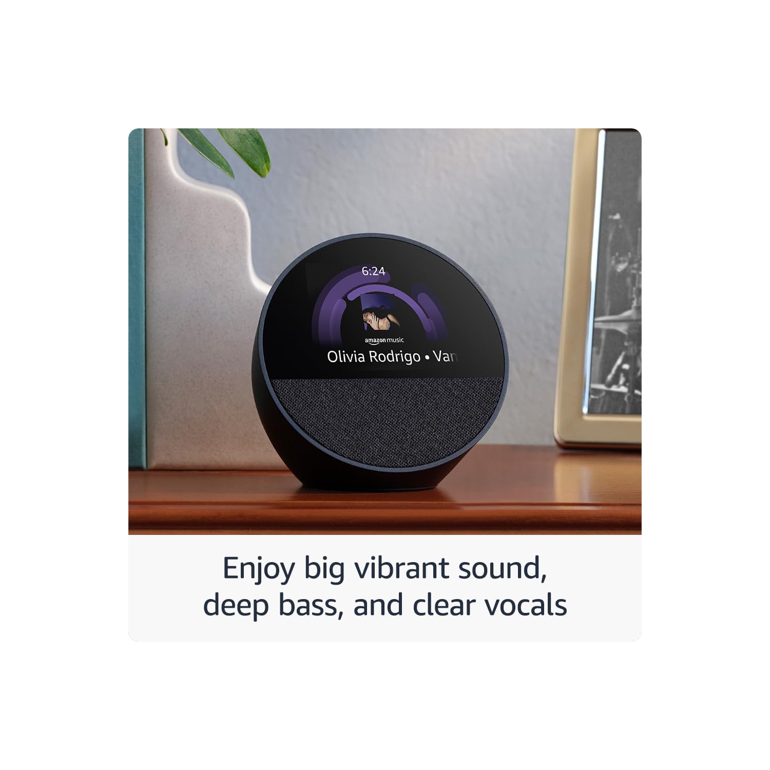 Echo Spot Smart alarm clock w/ vibrant sound and Alexa -White + Screen Cleaning Kit