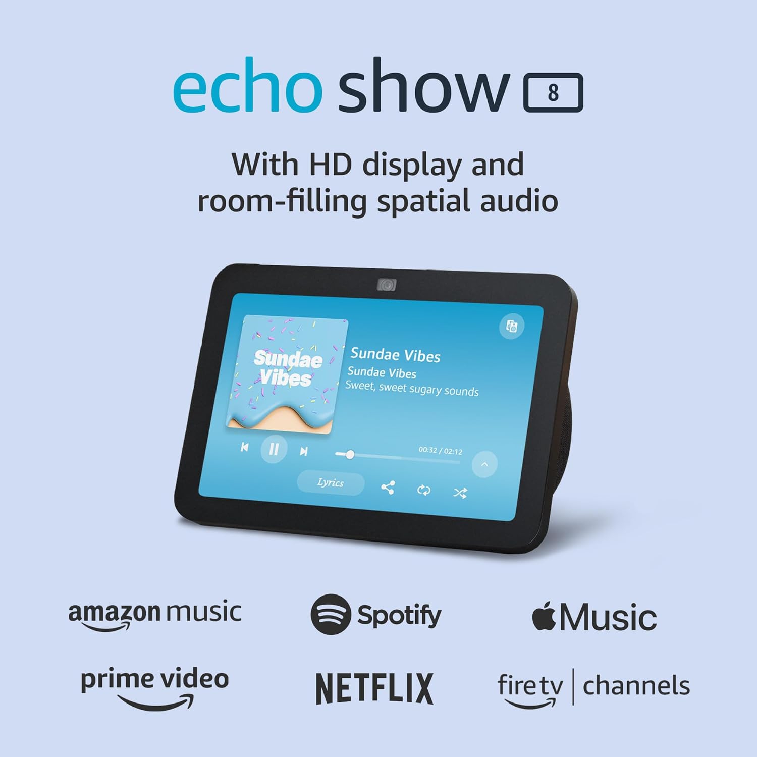 Écran intelligent Echo Show 8 de 8&nbsp;po avec Alexa - Anthracite + trousse de nettoyage d'écran