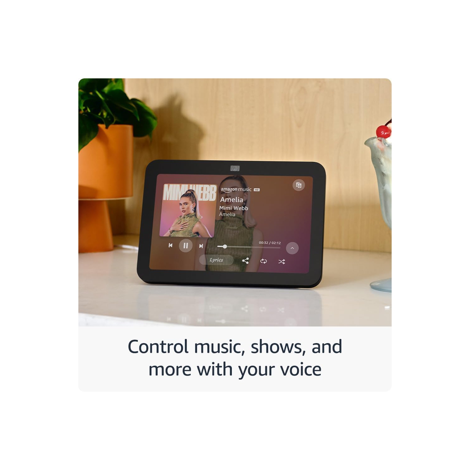 Écran intelligent Echo Show 8 de 8&nbsp;po avec Alexa - Blanc glacier + trousse de nettoyage d'écran