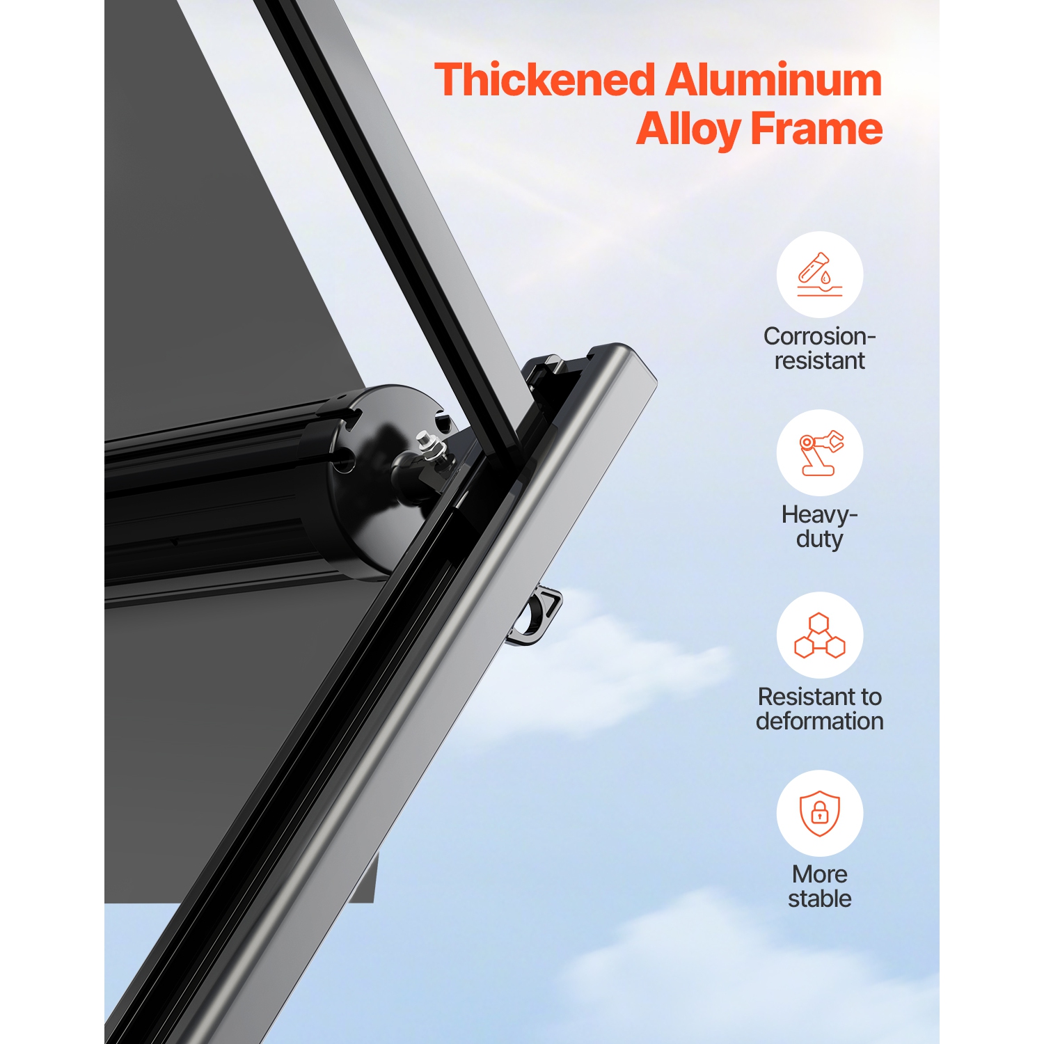 VEVOR 14' Manual RV Awning Complete Kit, Retractable Awning with Aluminum Alloy Frame, Outdoor Trailer Awning, Fit for Most RVs(Black Fade)