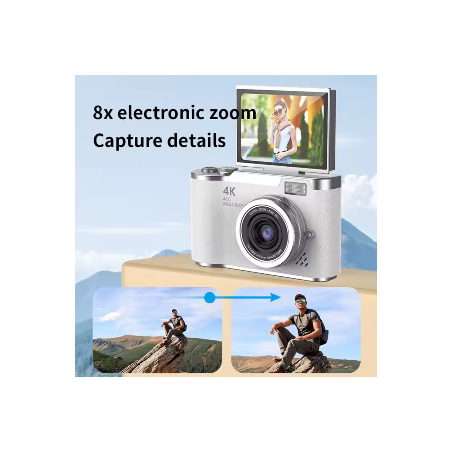 SNESH Camera Upgrade Digital Camera 4K1080P HD 48MP Mini Photography Cameras Take High-quality Photos