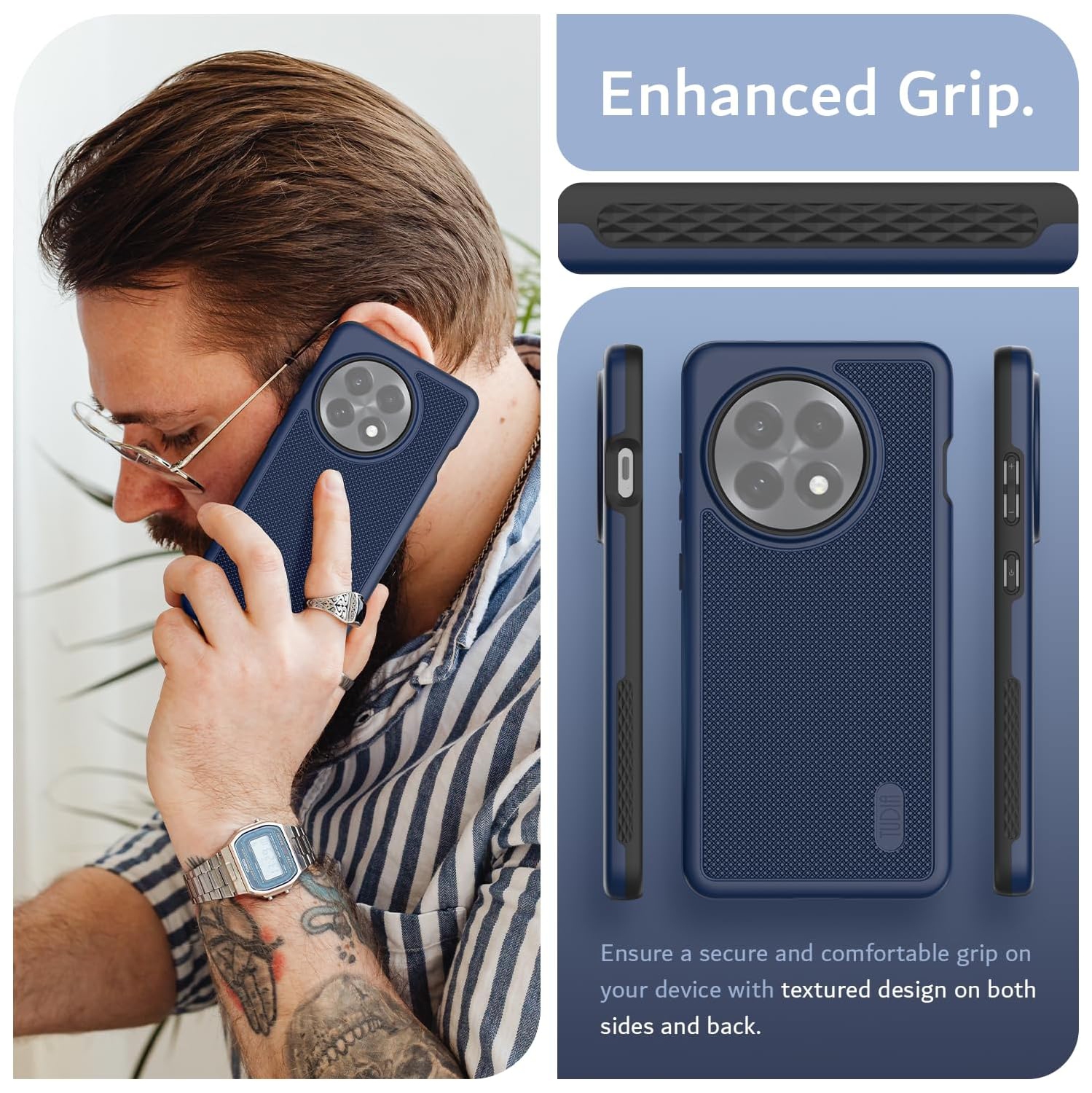 Étui MergeGrip OnePlus 13R 5G 2025 de qualité militaire de TUDIA - Indigo