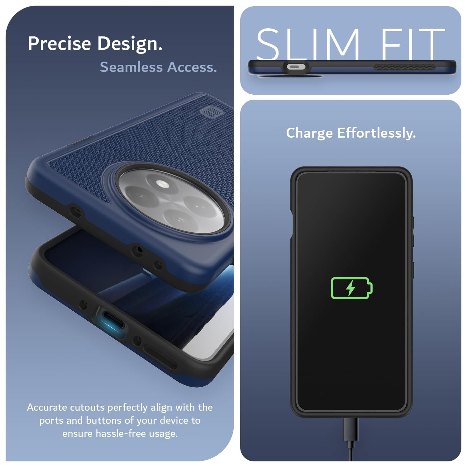 Étui MergeGrip OnePlus 13R 5G 2025 de qualité militaire de TUDIA - Indigo