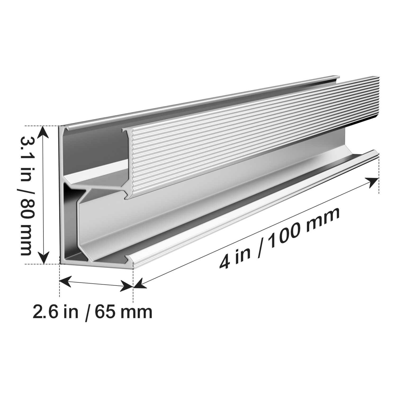 VEVOR Solar Panel Mounting Brackets, Solar Panel Mount Kit with 10 x 4" Mini Rails, 4 End Clamps and 6 Mild Clamps, for Metal Roof, Concrete Roof,
