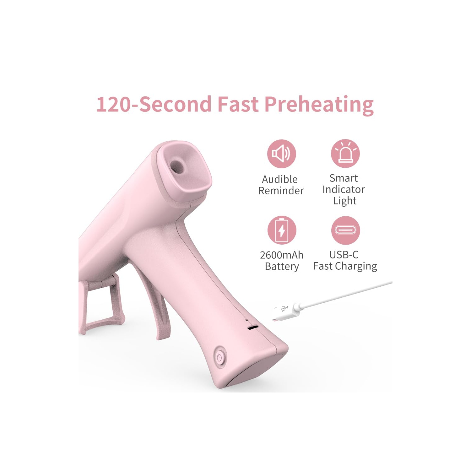 Cordless Glue Gun,Hot Glue Gun, 2600 mAh Glue Gun for School Classroom DIY Crafts, Home Repairs, and Gift Making