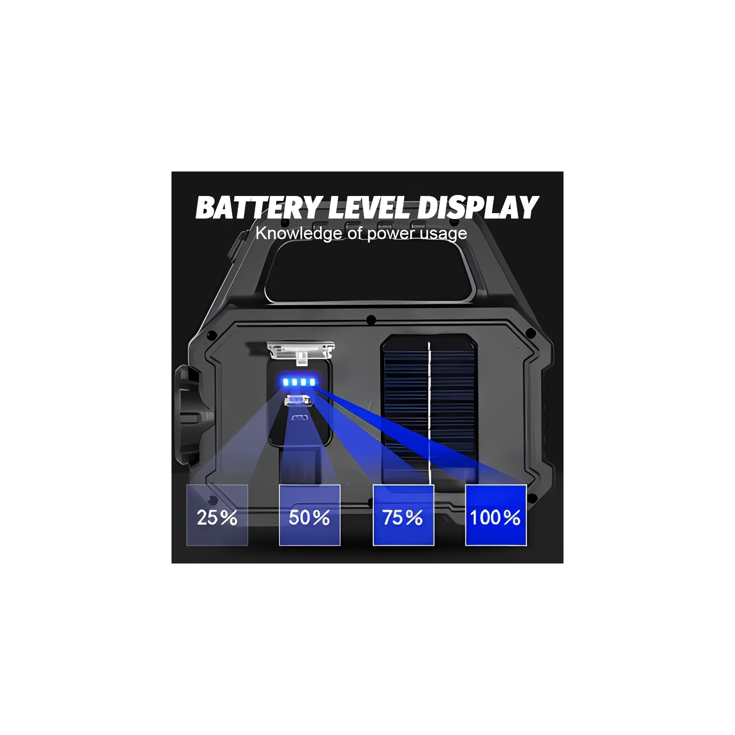 Lampe de travail solaire multifonctionnelle pour l'extérieur, lampe de poche LED, lampe de recherche rechargeable de type C, camping d'urgence