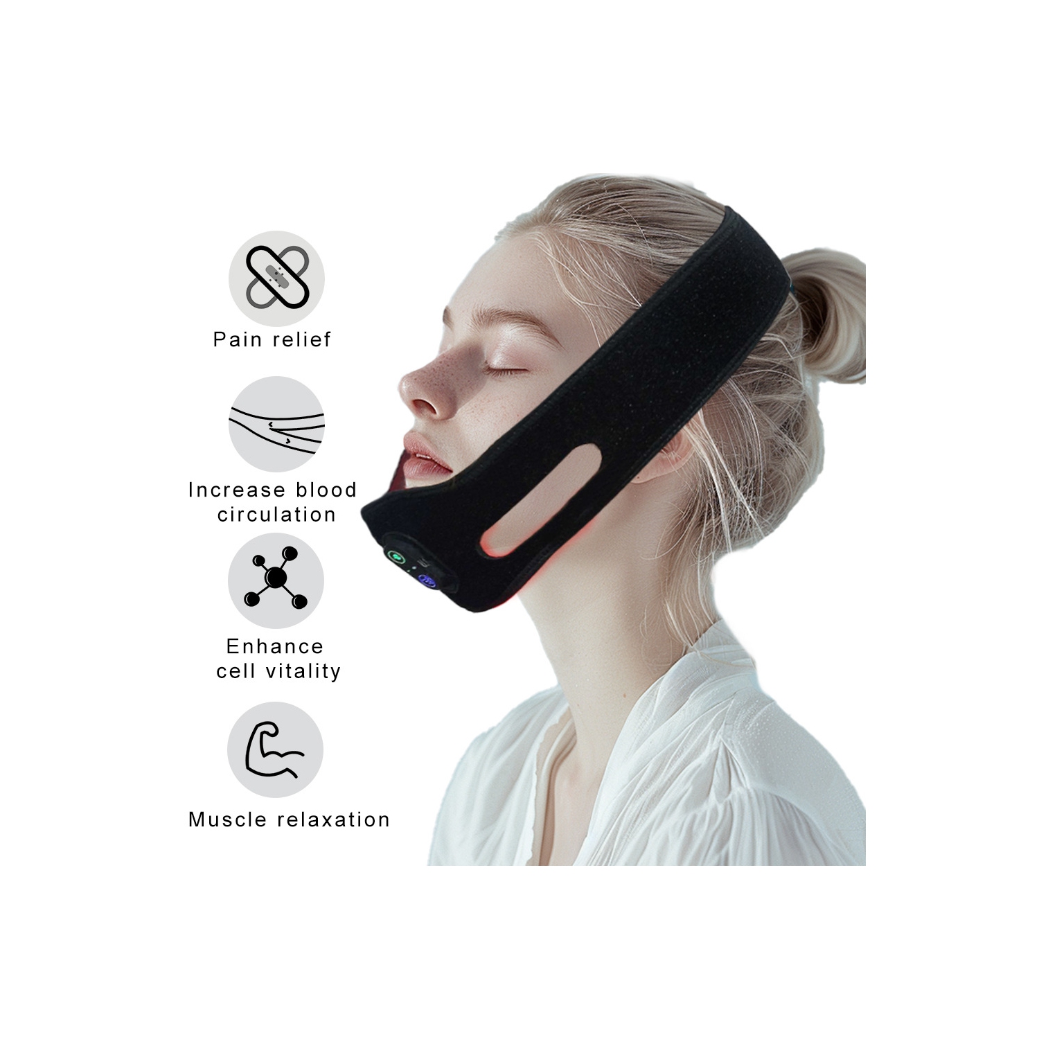 Rechargeable Neck Brace V Face Wearable Red Light Therapy Neck Belt Skin Care Home Use Infrared Therapy Face Care LED Lights