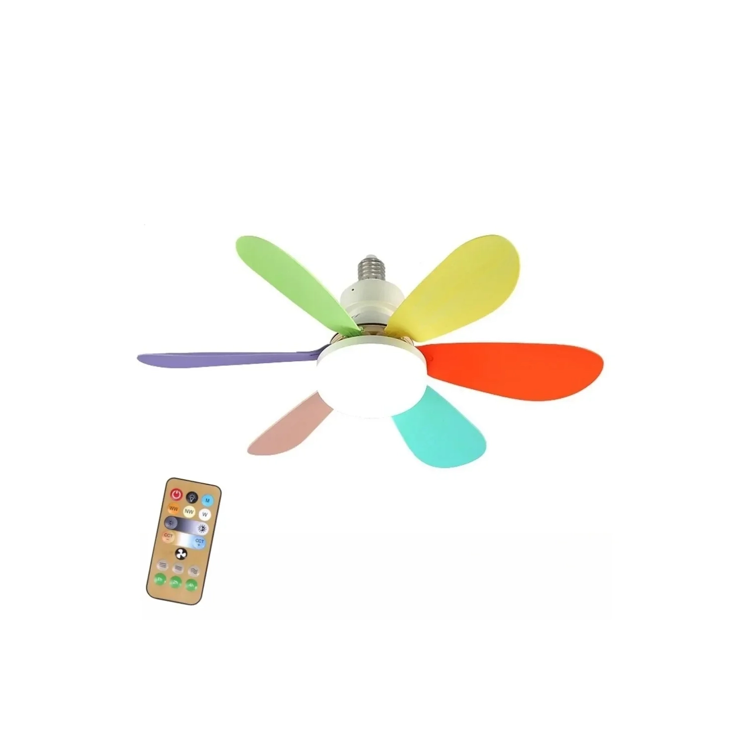 E27 LED Ceiling Fan Light, 40W Ceiling Fan Light Dimmable,Quiet Ceiling Fan 6 Blades for Bedroom,Living Room Kitchen,3 Speeds,Timing