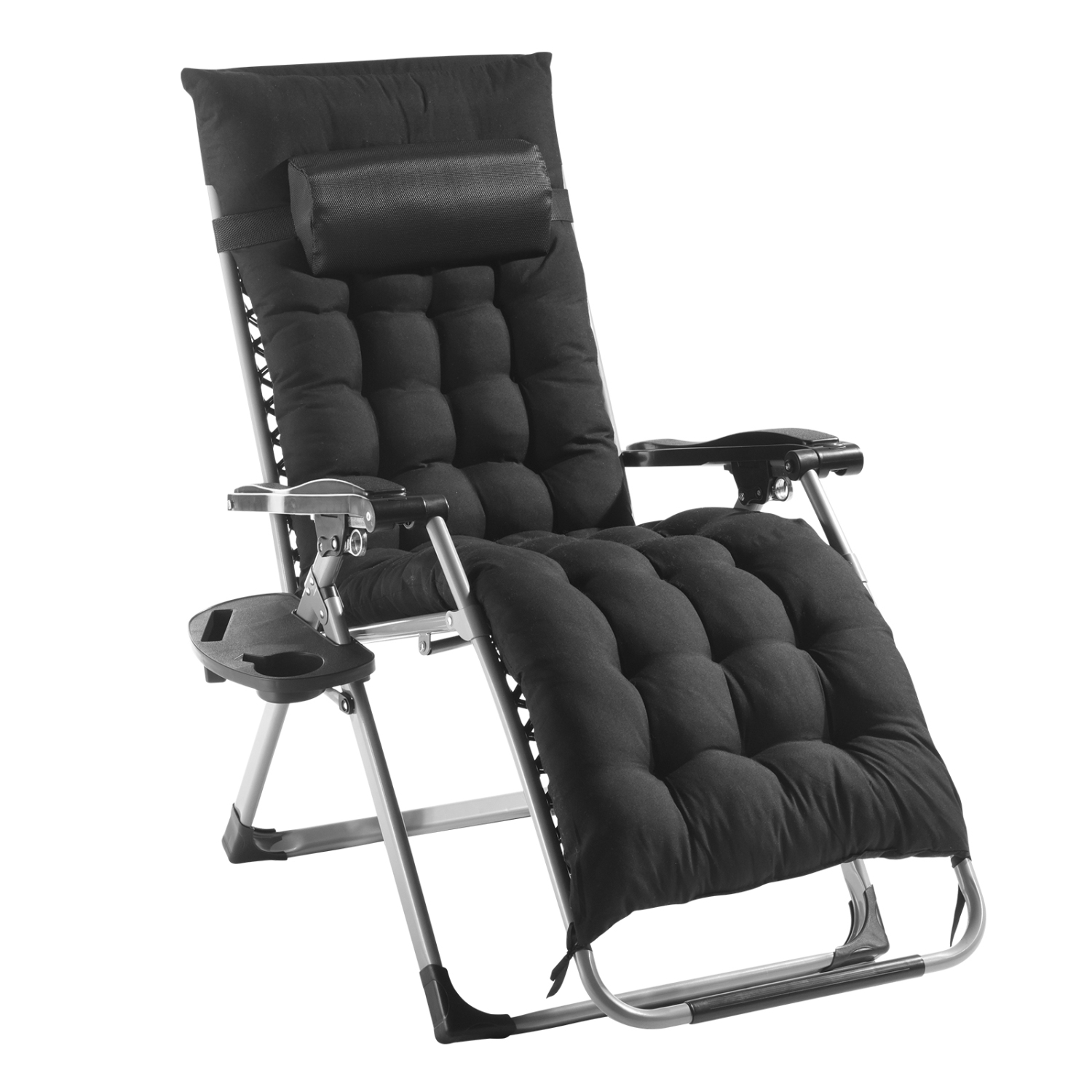 VEVOR 26 inch Zero Gravity Chair, Zero Gravity Recliner Lounge Chair for Indoor, Adjustable Anti Gravity Chair with Cushion, Headrest, Footrest, and