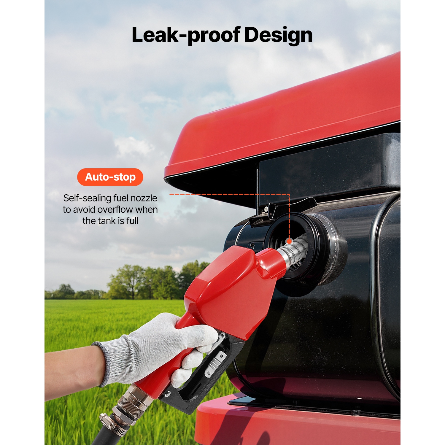 VEVOR 32 Gallon Fuel Caddy, Portable Fuel Tank with 12V DC 10GPM Electric Fuel Transfer Pump, 13 ft Delivery Hose & Self-sealing Nozzle, Gas Caddy