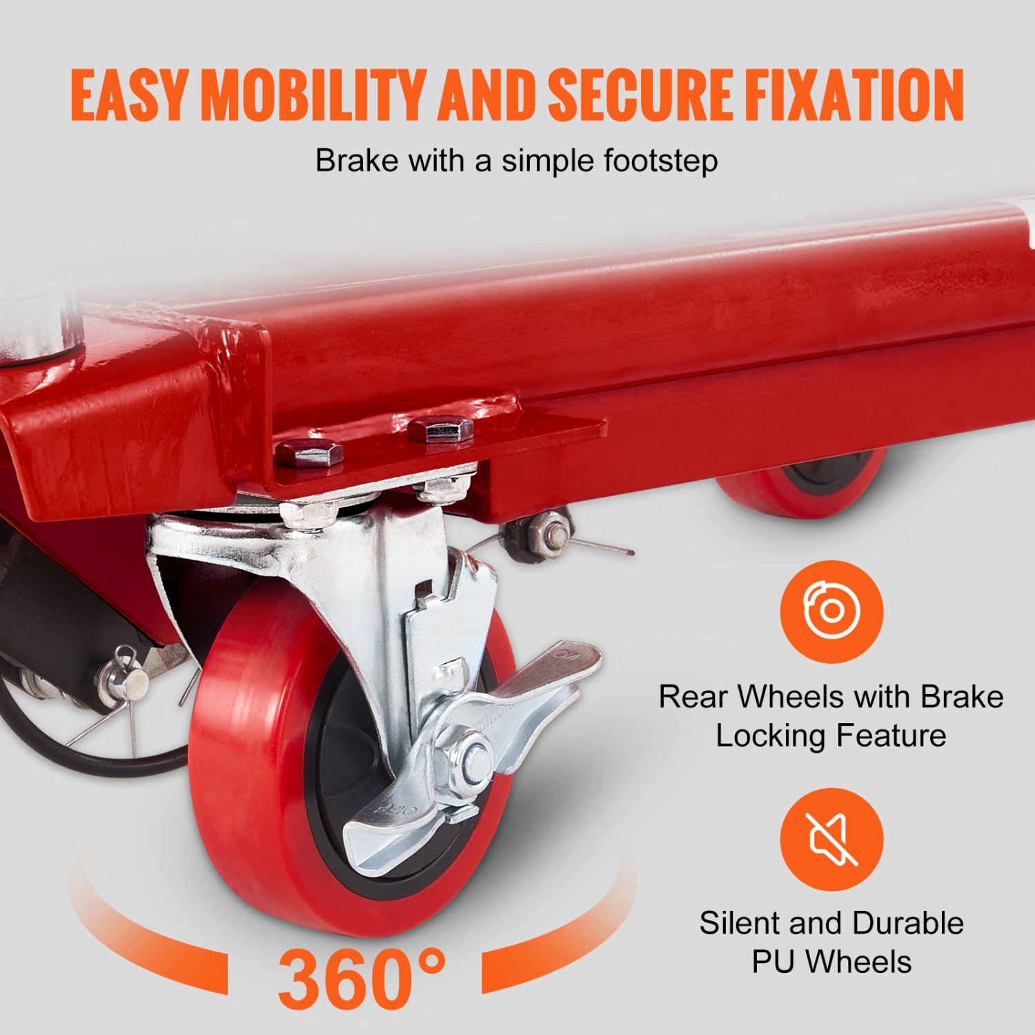 VEVOR 28.5" Hydraulic Lift Table Cart, 500lbs Capacity Lifting Height, Manual Single Scissor Lift Table with 4 Wheels and Non-slip Pad, Hydraulic