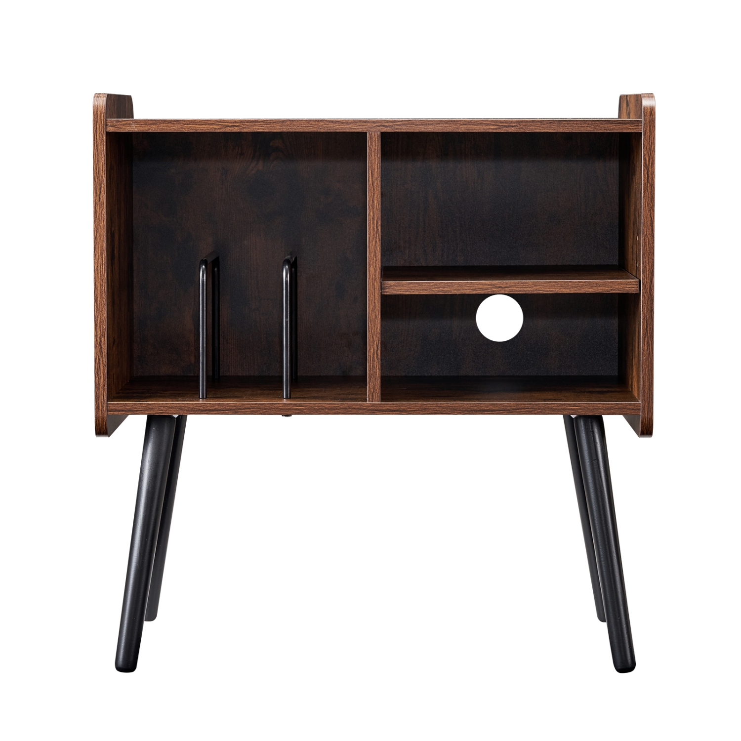 Support pour tourne-disque à capacité de 100 albums de VEVOR, support pour tourne-disque, armoire rétro en vinyle avec tablettes amovibles, table