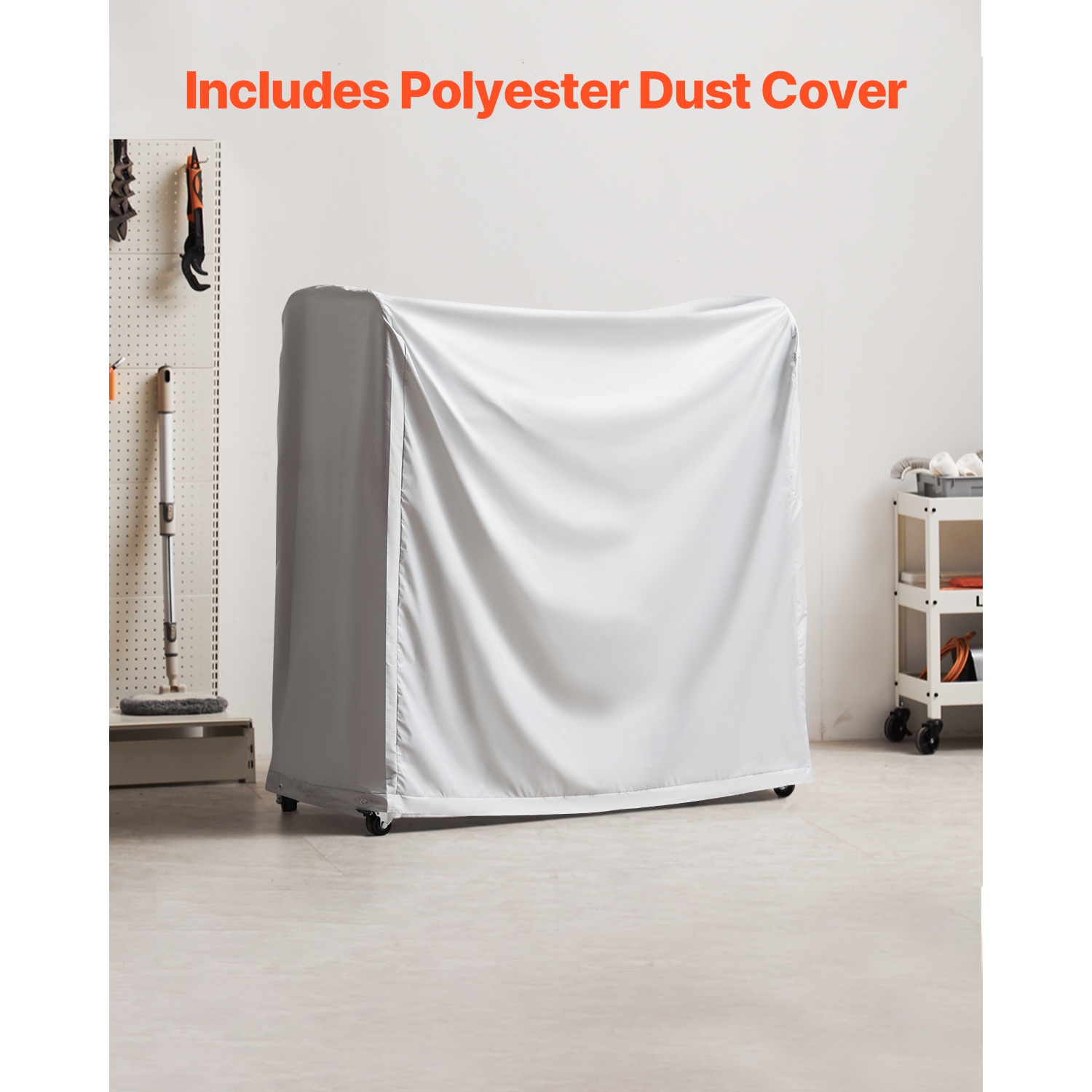 VEVOR 2-Shelf Rolling Tire Storage Rack, Tire Holder and Transport Trailer, Heavy-Duty Steel Cart with Wheel, Adjustable Height & Protective Cover,